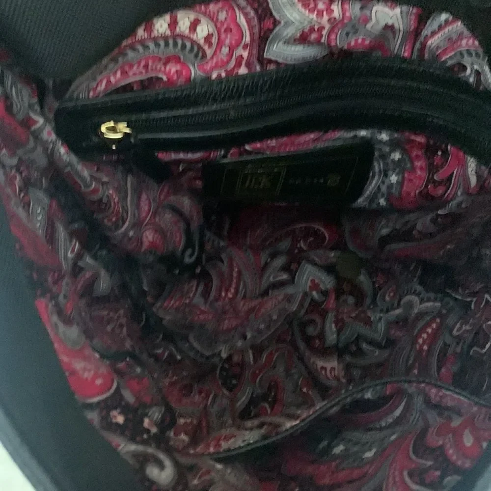 JPK Paris 75 black nylon leather trim hobo shoulder bag